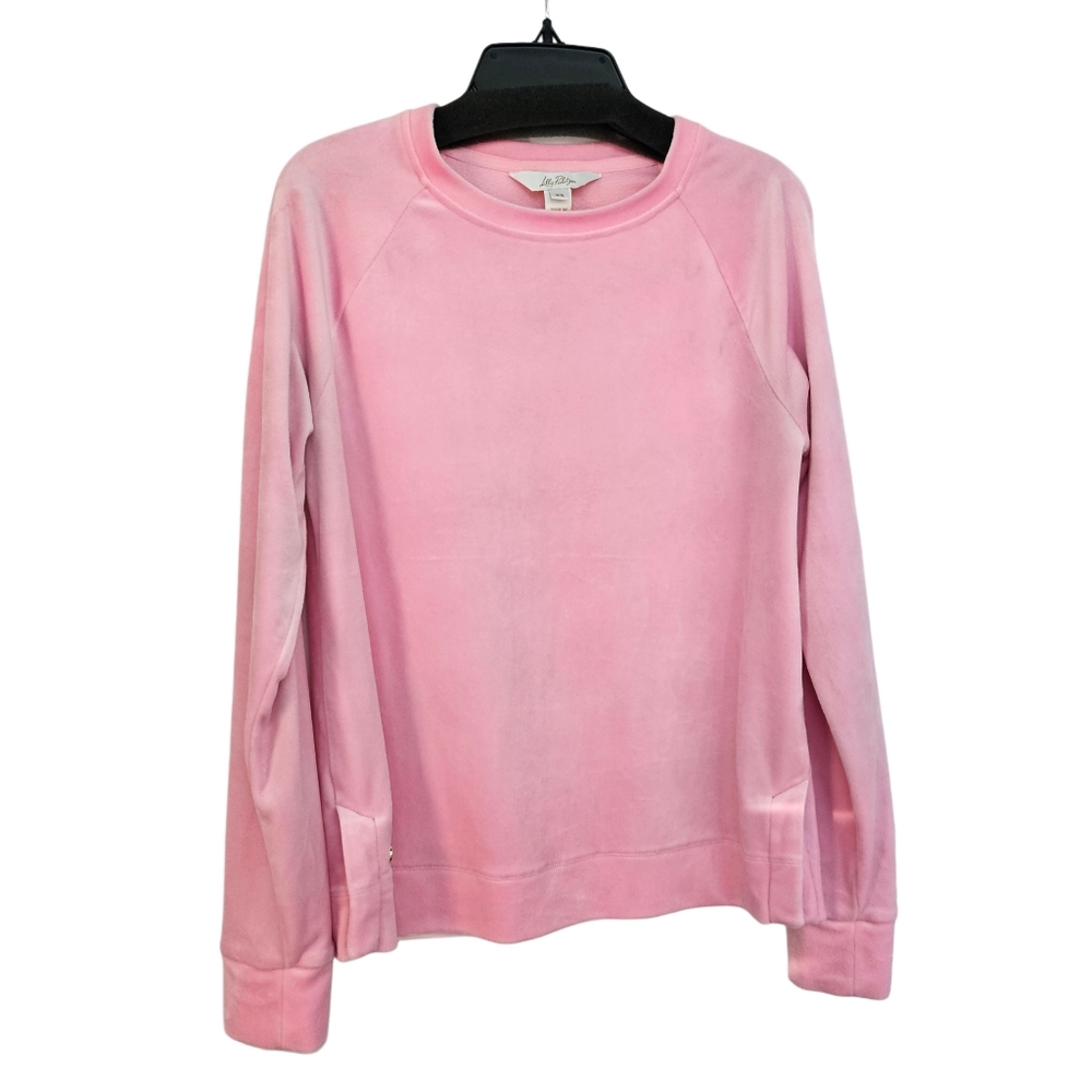 LILLY PULITZER Ciana Velour Top In Conch Shell Pink - Picture 3 of 10